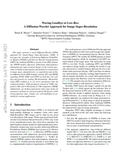 Waving Goodbye to Low-Res: A Diffusion-Wavelet Approach for Image
  Super-Resolution