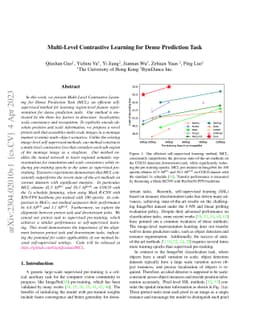 Multi-Level Contrastive Learning for Dense Prediction Task
