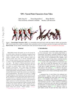 NPC: Neural Point Characters from Video