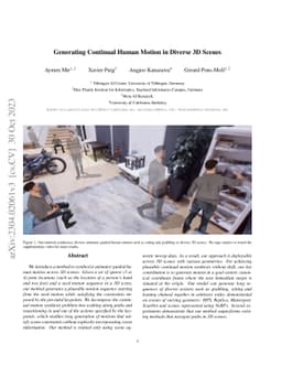 Generating Continual Human Motion in Diverse 3D Scenes