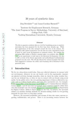 30 Years of Synthetic Data