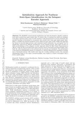 Initialization Approach for Nonlinear State-Space Identification via the
  Subspace Encoder Approach