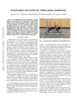 Proprioception and reaction for walking among entanglements
