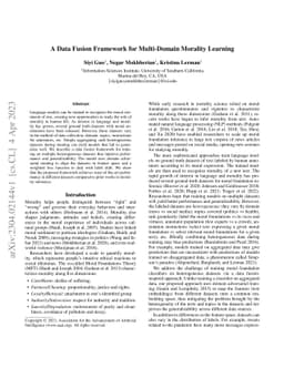 A Data Fusion Framework for Multi-Domain Morality Learning