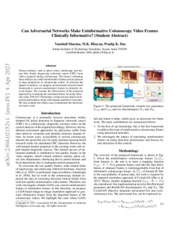 Can Adversarial Networks Make Uninformative Colonoscopy Video Frames
  Clinically Informative?