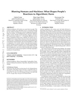 Blaming Humans and Machines: What Shapes People's Reactions to
  Algorithmic Harm