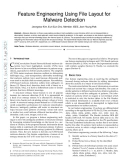 Feature Engineering Using File Layout for Malware Detection