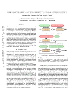 Deep Quantigraphic Image Enhancement via Comparametric Equations