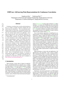 SMPConv: Self-moving Point Representations for Continuous Convolution