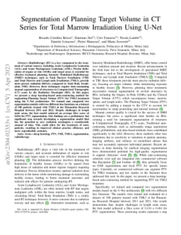 Segmentation of Planning Target Volume in CT Series for Total Marrow
  Irradiation Using U-Net