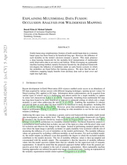 Explaining Multimodal Data Fusion: Occlusion Analysis for Wilderness
  Mapping