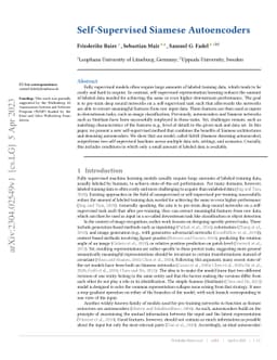 Self-Supervised Siamese Autoencoders