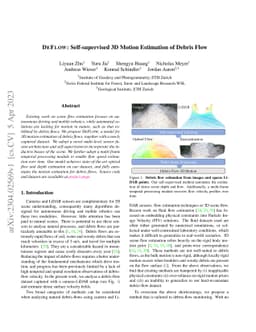 DEFLOW: Self-supervised 3D Motion Estimation of Debris Flow