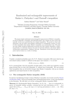 Randomized and Exchangeable Improvements of Markov's, Chebyshev's and
  Chernoff's Inequalities