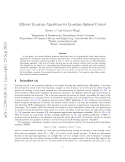 Efficient Quantum Algorithms for Quantum Optimal Control