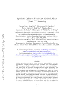 Specialty-Oriented Generalist Medical AI for Chest CT Screening