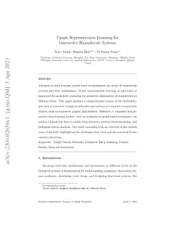 Graph Representation Learning for Interactive Biomolecule Systems