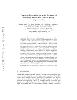 Domain Generalization with Adversarial Intensity Attack for Medical
  Image Segmentation