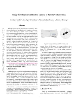 Image Stabilization for Hololens Camera in Remote Collaboration