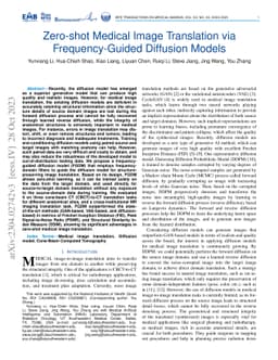 Zero-shot Medical Image Translation via Frequency-Guided Diffusion
  Models
