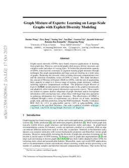 Graph Mixture of Experts: Learning on Large-Scale Graphs with Explicit
  Diversity Modeling