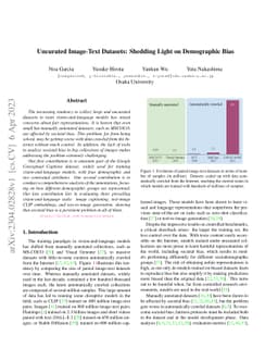 Uncurated Image-Text Datasets: Shedding Light on Demographic Bias