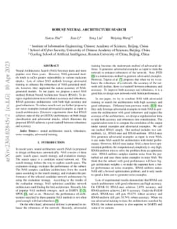 Robust Neural Architecture Search