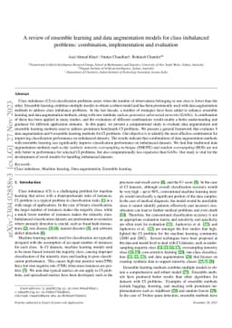 A review of ensemble learning and data augmentation models for class
  imbalanced problems: combination, implementation and evaluation