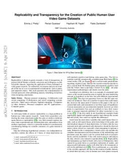 Replicability and Transparency for the Creation of Public Human User
  Video Game Datasets