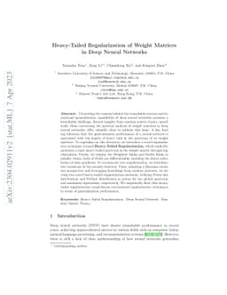 Heavy-Tailed Regularization of Weight Matrices in Deep Neural Networks