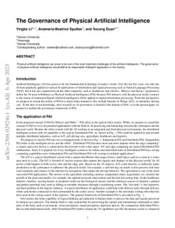 The Governance of Physical Artificial Intelligence