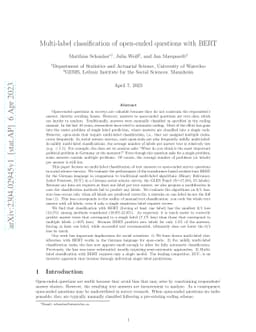 Multi-label classification of open-ended questions with BERT