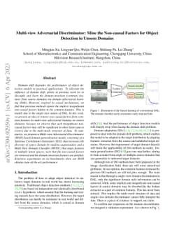 Multi-view Adversarial Discriminator: Mine the Non-causal Factors for
  Object Detection in Unseen Domains