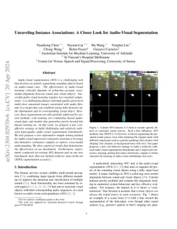 Unraveling Instance Associations: A Closer Look for Audio-Visual
  Segmentation