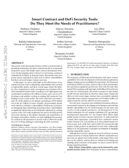 Smart Contract and DeFi Security Tools: Do They Meet the Needs of
  Practitioners?
