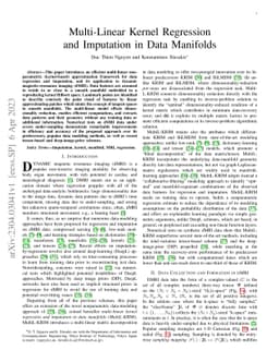 Multi-Linear Kernel Regression and Imputation in Data Manifolds