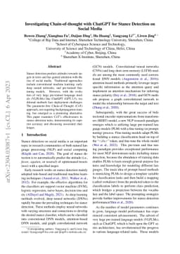 Investigating Chain-of-thought with ChatGPT for Stance Detection on
  Social Media