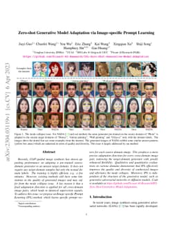 Zero-shot Generative Model Adaptation via Image-specific Prompt Learning
