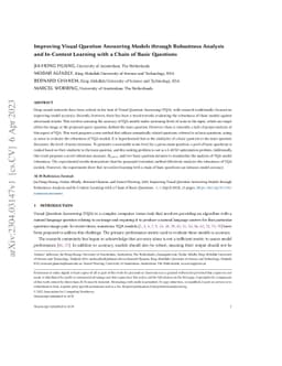 Improving Visual Question Answering Models through Robustness Analysis
  and In-Context Learning with a Chain of Basic Questions