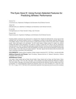 The Eyes Have It!: Using Human-Selected Features for Predicting
  Athletes' Performance