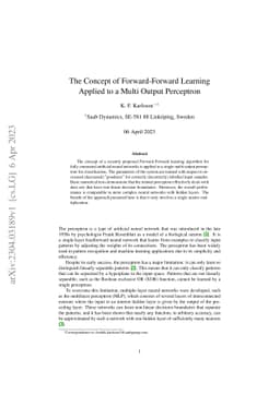 The Concept of Forward-Forward Learning Applied to a Multi Output
  Perceptron