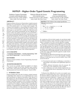 HOTGP -- Higher-Order Typed Genetic Programming