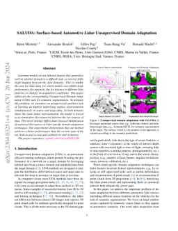 SALUDA: Surface-based Automotive Lidar Unsupervised Domain Adaptation