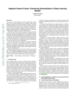 Adaptive Feature Fusion: Enhancing Generalization in Deep Learning
  Models