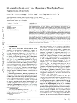 SE-shapelets: Semi-supervised Clustering of Time Series Using
  Representative Shapelets