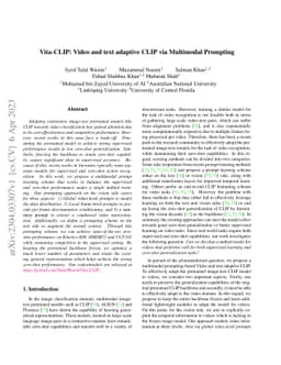 Vita-CLIP: Video and text adaptive CLIP via Multimodal Prompting