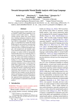 Towards Interpretable Mental Health Analysis with Large Language Models