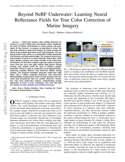 Beyond NeRF Underwater: Learning Neural Reflectance Fields for True
  Color Correction of Marine Imagery