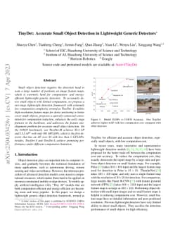 TinyDet: Accurate Small Object Detection in Lightweight Generic
  Detectors