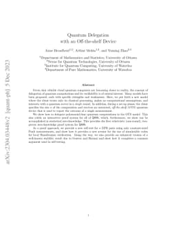 Quantum delegation with an off-the-shelf device